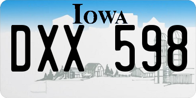 IA license plate DXX598