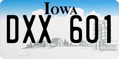 IA license plate DXX601