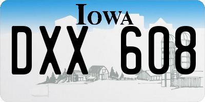 IA license plate DXX608