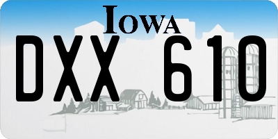 IA license plate DXX610