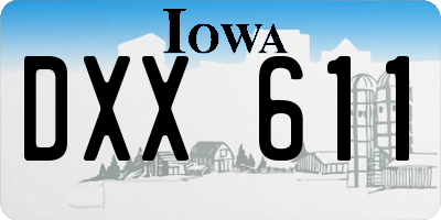 IA license plate DXX611