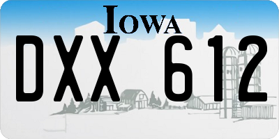 IA license plate DXX612