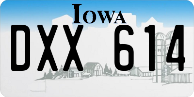 IA license plate DXX614