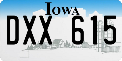 IA license plate DXX615