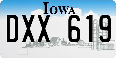 IA license plate DXX619