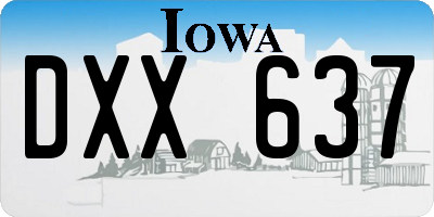 IA license plate DXX637