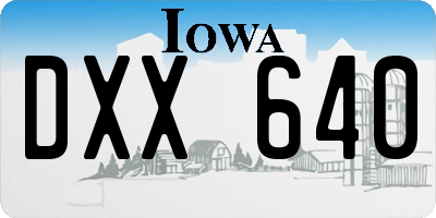 IA license plate DXX640