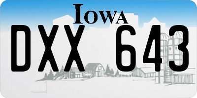 IA license plate DXX643