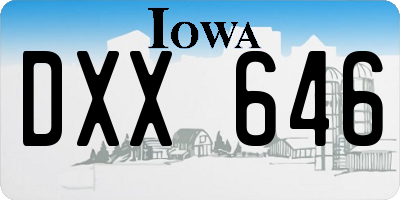 IA license plate DXX646