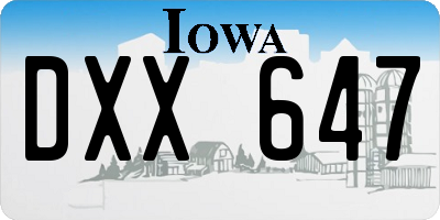 IA license plate DXX647