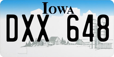 IA license plate DXX648