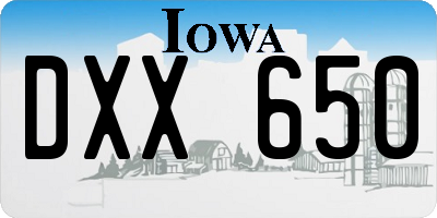 IA license plate DXX650