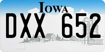 IA license plate DXX652