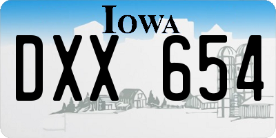 IA license plate DXX654