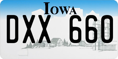IA license plate DXX660