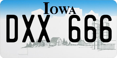 IA license plate DXX666