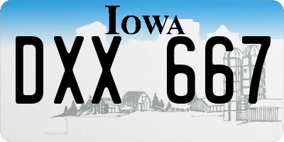 IA license plate DXX667