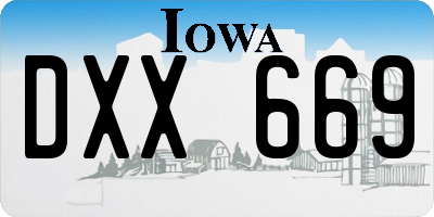 IA license plate DXX669