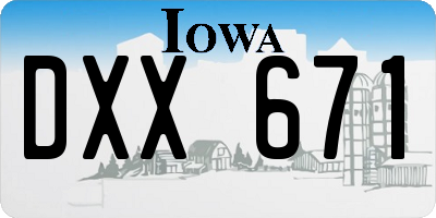 IA license plate DXX671