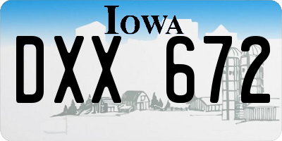 IA license plate DXX672