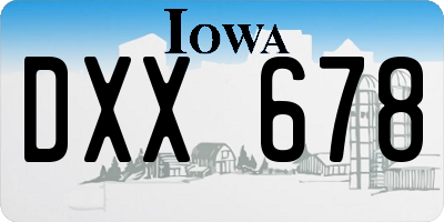 IA license plate DXX678