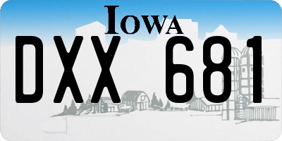 IA license plate DXX681