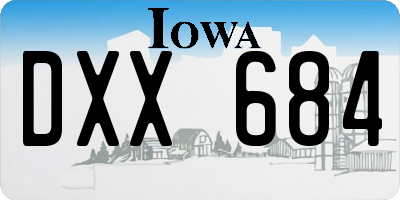 IA license plate DXX684