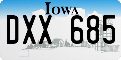 IA license plate DXX685