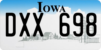 IA license plate DXX698