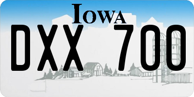 IA license plate DXX700