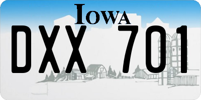 IA license plate DXX701