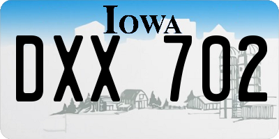 IA license plate DXX702