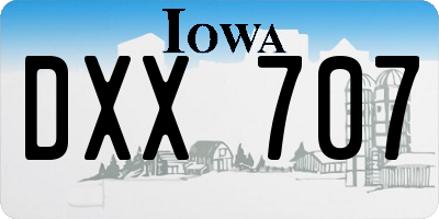 IA license plate DXX707