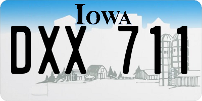 IA license plate DXX711