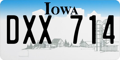 IA license plate DXX714