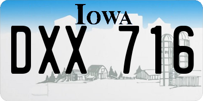 IA license plate DXX716