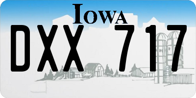 IA license plate DXX717