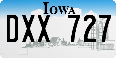 IA license plate DXX727