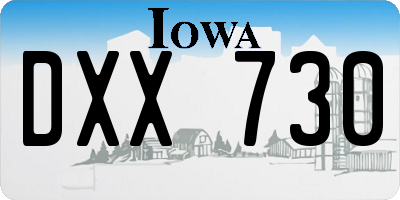 IA license plate DXX730