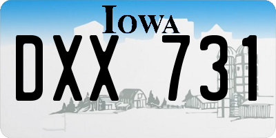 IA license plate DXX731