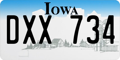 IA license plate DXX734