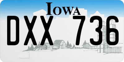 IA license plate DXX736