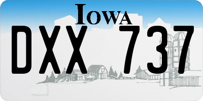 IA license plate DXX737