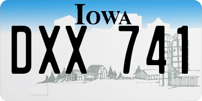 IA license plate DXX741