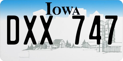 IA license plate DXX747