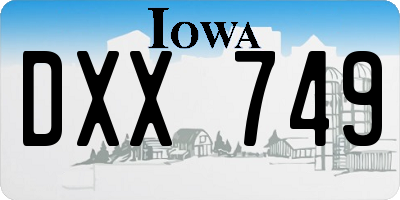 IA license plate DXX749