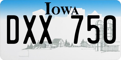 IA license plate DXX750