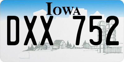 IA license plate DXX752