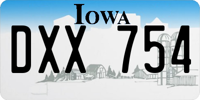 IA license plate DXX754