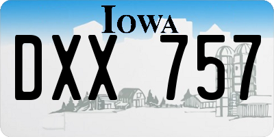 IA license plate DXX757